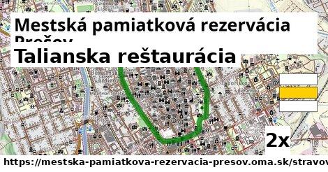 Talianska reštaurácia, Mestská pamiatková rezervácia Prešov