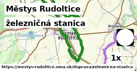 železničná stanica, Městys Rudoltice