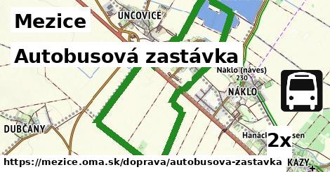 autobusová zastávka v Mezice