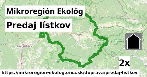 Predaj lístkov, Mikroregión Ekológ