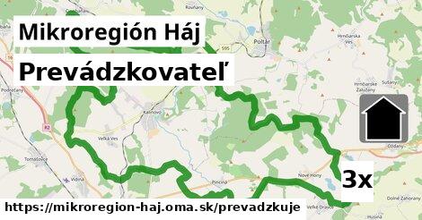 prevádzkovateľ v Mikroregión Háj