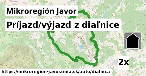 Príjazd/výjazd z diaľnice, Mikroregión Javor