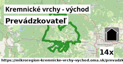 prevádzkovateľ v Kremnické vrchy - východ