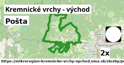 Pošta, Kremnické vrchy - východ