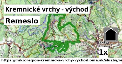 Remeslo, Kremnické vrchy - východ