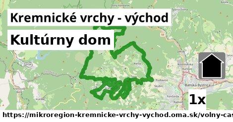 Kultúrny dom, Kremnické vrchy - východ