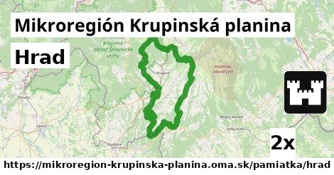 Hrad, Mikroregión Krupinská planina