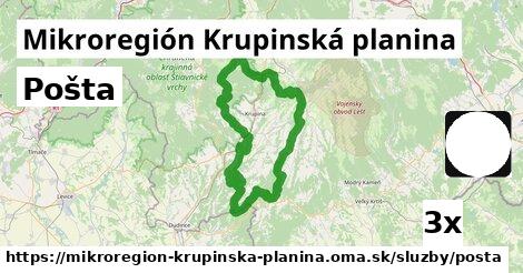 Pošta, Mikroregión Krupinská planina