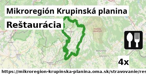 Reštaurácia, Mikroregión Krupinská planina