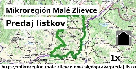 Predaj lístkov, Mikroregión Malé Zlievce