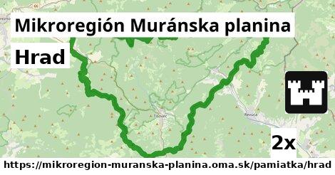 Hrad, Mikroregión Muránska planina