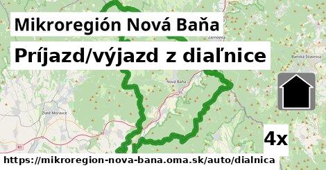 príjazd/výjazd z diaľnice v Mikroregión Nová Baňa