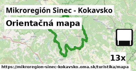 Orientačná mapa, Mikroregión Sinec - Kokavsko