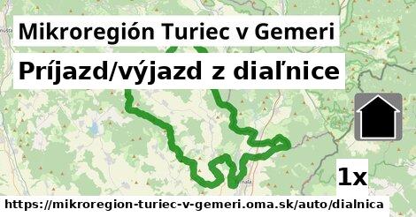 príjazd/výjazd z diaľnice v Mikroregión Turiec v Gemeri