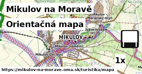 orientačná mapa v Mikulov na Moravě