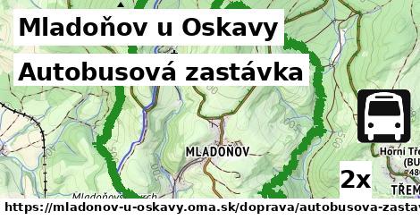 autobusová zastávka v Mladoňov u Oskavy