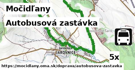 autobusová zastávka v Močidľany