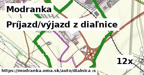 Príjazd/výjazd z diaľnice, Modranka