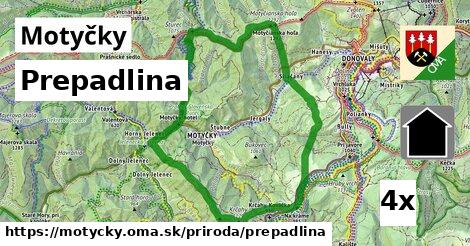 Prepadlina, Motyčky