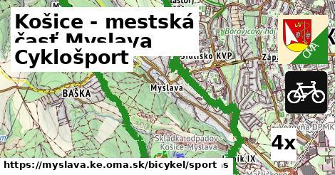 cyklošport v Košice - mestská časť Myslava