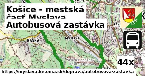 Autobusová zastávka, Košice - mestská časť Myslava