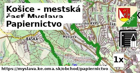 Papiernictvo, Košice - mestská časť Myslava