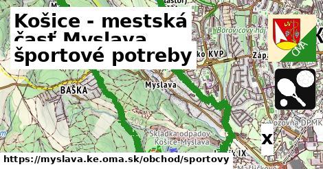 športové potreby, Košice - mestská časť Myslava