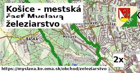 železiarstvo, Košice - mestská časť Myslava