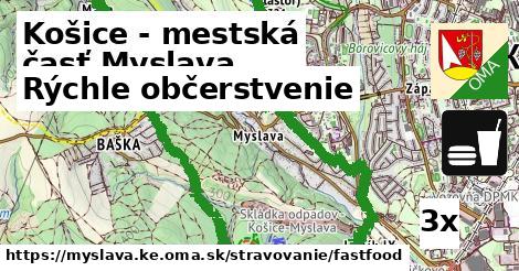 Rýchle občerstvenie, Košice - mestská časť Myslava