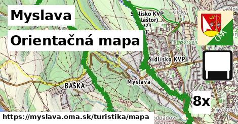 Orientačná mapa, Myslava