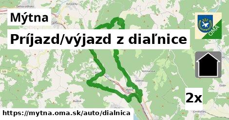 príjazd/výjazd z diaľnice v Mýtna