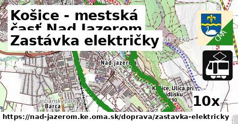 Zastávka električky, Košice - mestská časť Nad Jazerom