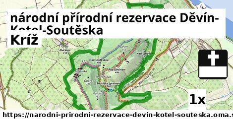 kríž v národní přírodní rezervace Děvín-Kotel-Soutěska