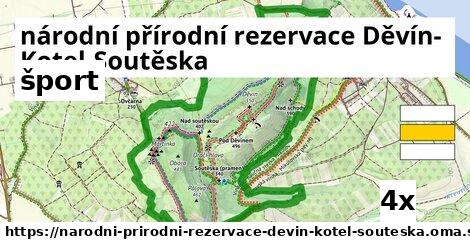 šport v národní přírodní rezervace Děvín-Kotel-Soutěska