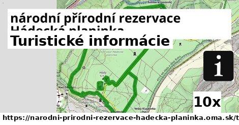 Turistické informácie, národní přírodní rezervace Hádecká planinka