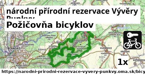 Požičovňa bicyklov, národní přírodní rezervace Vývěry Punkvy