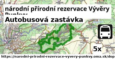 Autobusová zastávka, národní přírodní rezervace Vývěry Punkvy