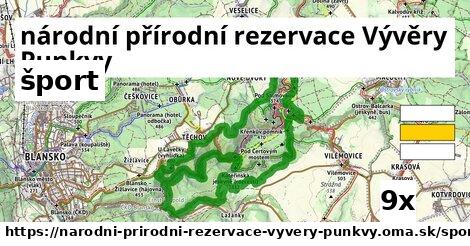 šport v národní přírodní rezervace Vývěry Punkvy