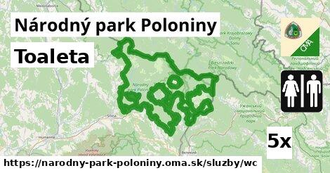 Toaleta, Národný park Poloniny