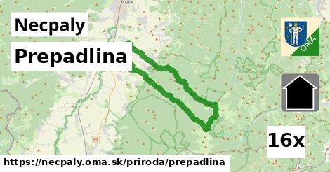 Prepadlina, Necpaly