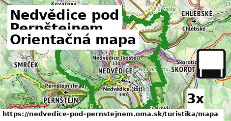 orientačná mapa v Nedvědice pod Pernštejnem