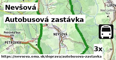 autobusová zastávka v Nevšová