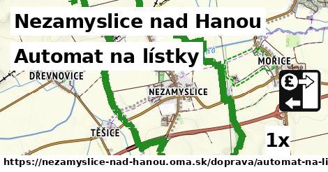 automat na lístky v Nezamyslice nad Hanou