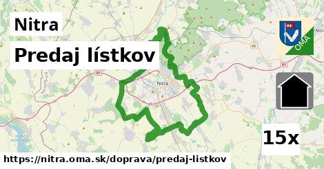 Predaj lístkov, Nitra