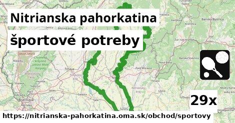 športové potreby, Nitrianska pahorkatina