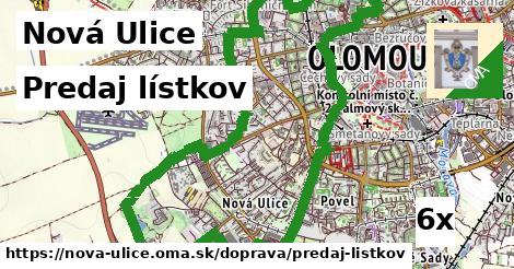 predaj lístkov v Nová Ulice