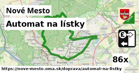 automat na lístky v Nové Mesto