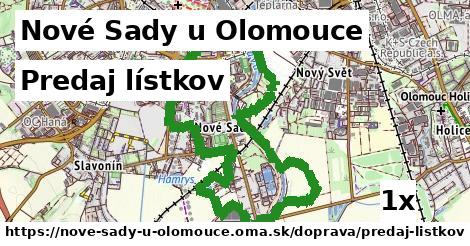 Predaj lístkov, Nové Sady u Olomouce