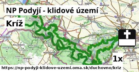 kríž v NP Podyjí - klidové území