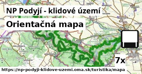 Orientačná mapa, NP Podyjí - klidové území